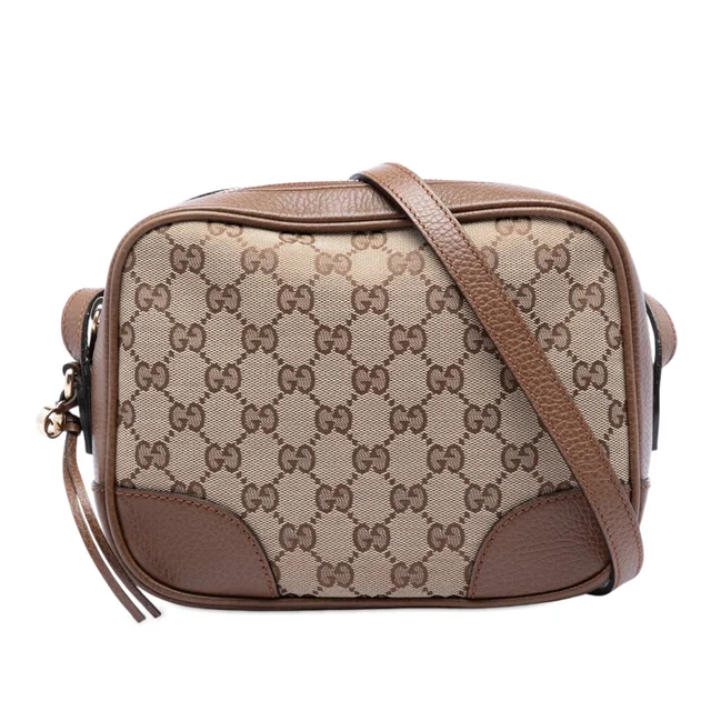 Beige Gucci GG Canvas Bree Crossbody in Beige Canvas from Designer Revival