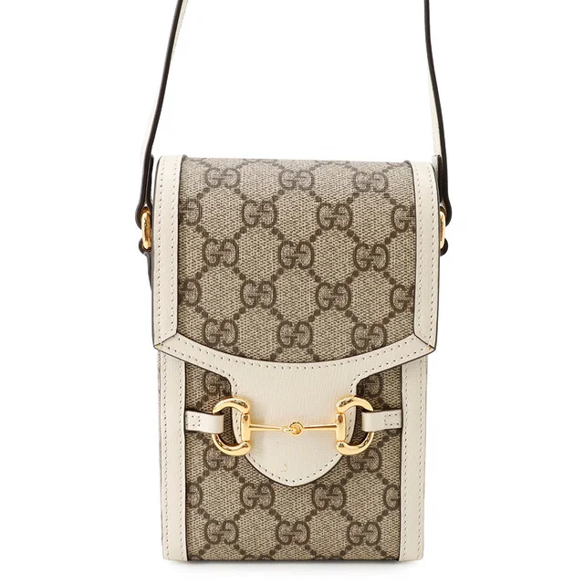 Gucci Horsebit 1955 GG Supreme Shoulder Bag Beige/Brown/White625615 GG Supreme Leather in Brown Leather from GALLERY RARE