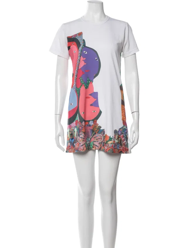 Comme des Garçons Graphic Print Mini Dress in white from The RealReal