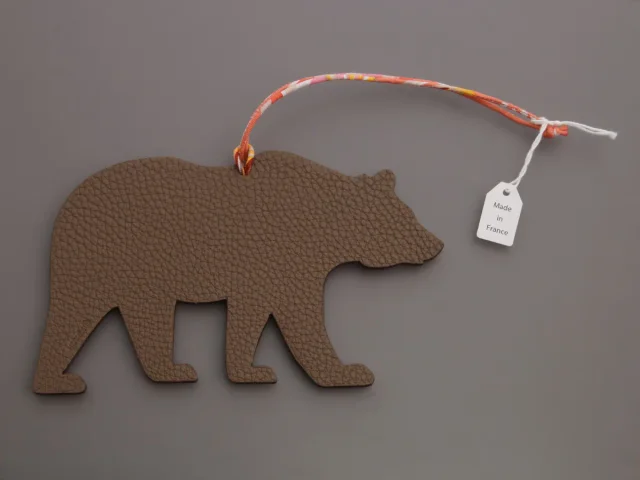 Hermès Rose Tyrien and Etoupe California Bear Petit H Charm in Taupe Silk from Ann's Fabulous Finds, photo 3 of 5