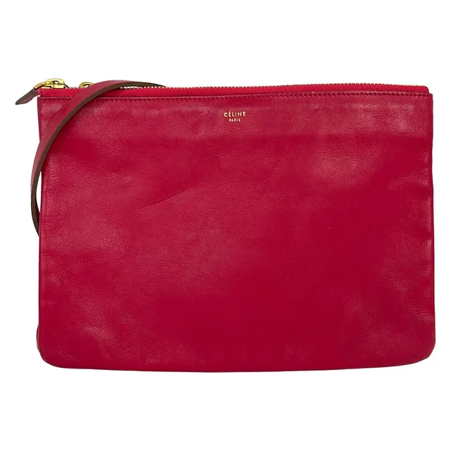 Celine Shoulder Bag Trio Large Pink Pouch in Pink Leather from The Reluxe