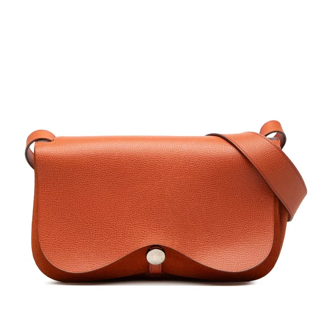 Orange Hermès Vache Liege and Toile Sac Colorado PM Shoulder Bag in Orange Canvas from Designer Revival