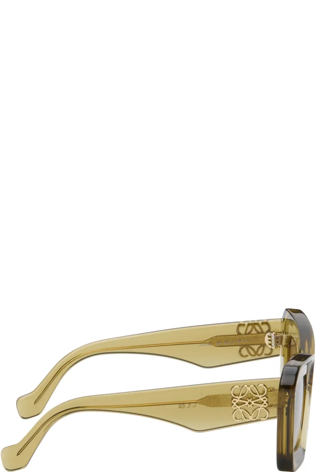 LOEWE Green Anagram Sunglasses, photo 2 of 4 from SSENSE