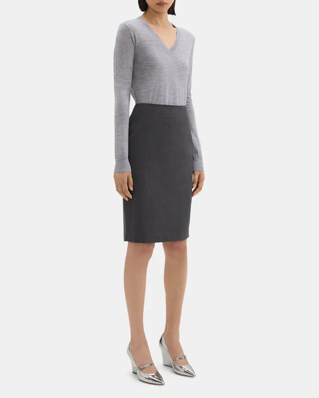 Theory Pencil Skirt in Stretch Wool, photo 3 of 4 from Theory