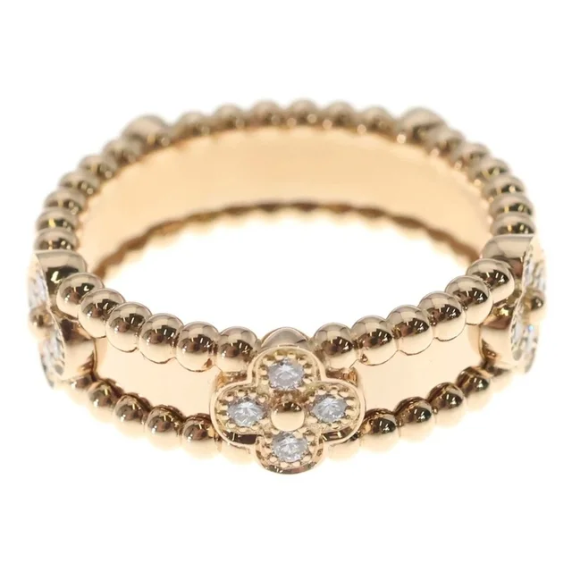 Van Cleef & Arpels Perlee Sweet Clover Diamond Ring Pink Gold 18k in Pink from The Reluxe