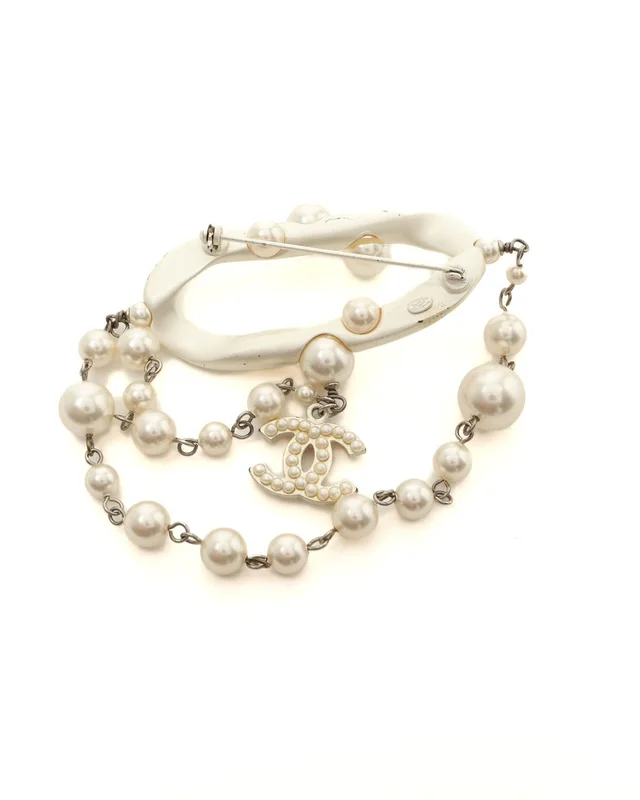 Chanel Coco Mark Pearl Brooch from A Retro Tale, photo 2 of 2