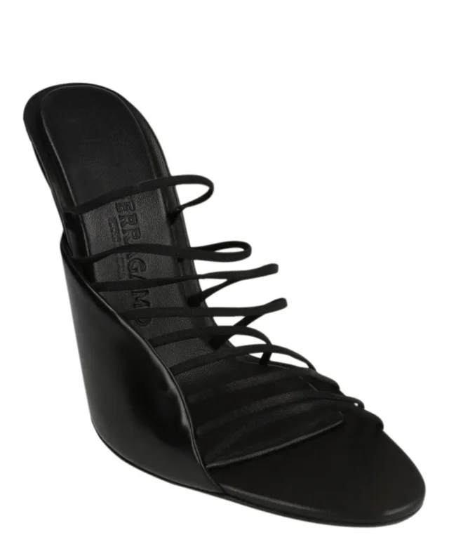 Salvatore Ferragamo Altaire Strappy Sandals in black, photo 2 of 6 from ShopSimon
