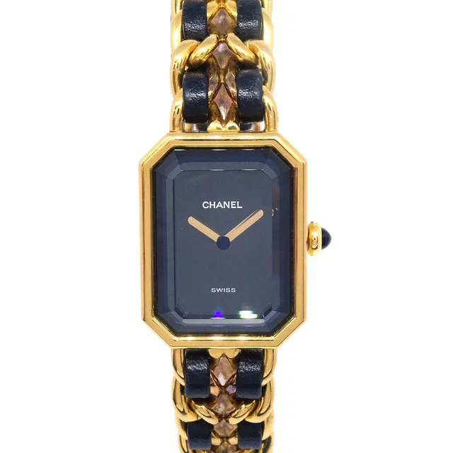 Chanel Premiere Watch Gold #XL in Gold Leather from AMORE Vintage Tokyo