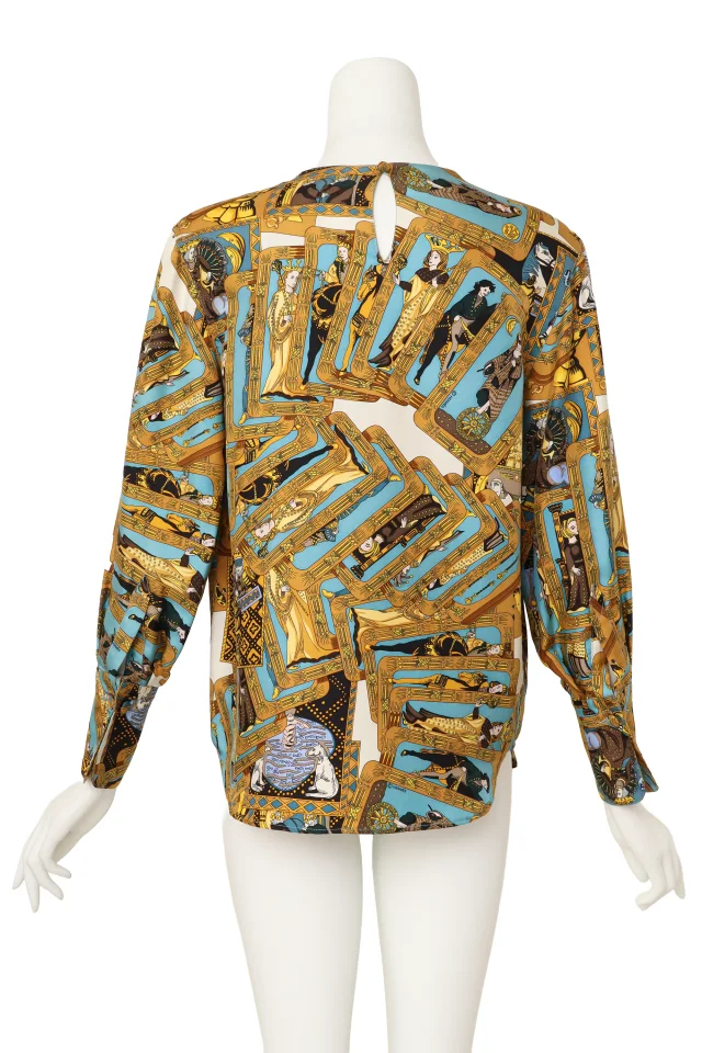 Hermès 1991 F/W Tarot Blouse in Silk from Recess LA, photo 4 of 6