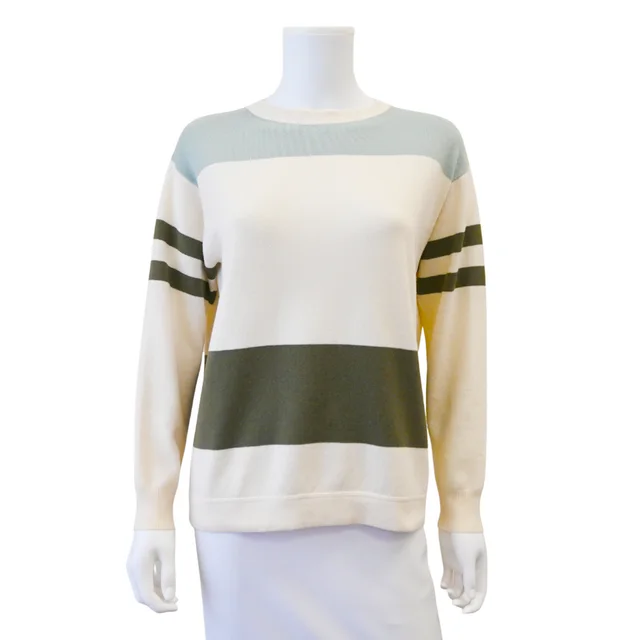 Brunello Cucinelli Striped Wool-Blend Knit Sweater in Wool from Clotheshorse Anonymous