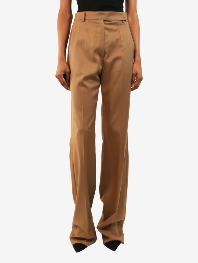 Max Mara Brown wool suit trousers - size UK 8 in Brown Wool from Sign of the Times