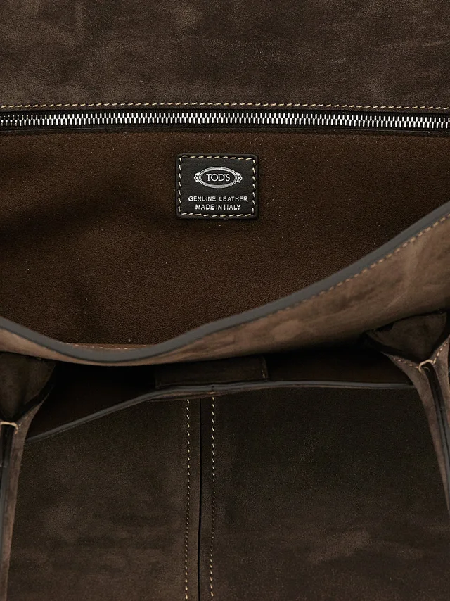 Tod's Suede Shoulder Bag — Brown in Brown Suede from HEWI, photo 2 of 2