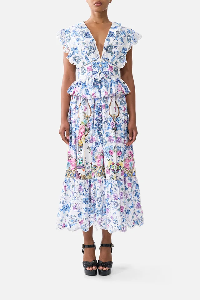 Camilla eBoutique WAISTED MIDI DRESS WITH RUFFLE DETAILS ALL ABOUT THAT LACE from CAMILLA, photo 1 of 1