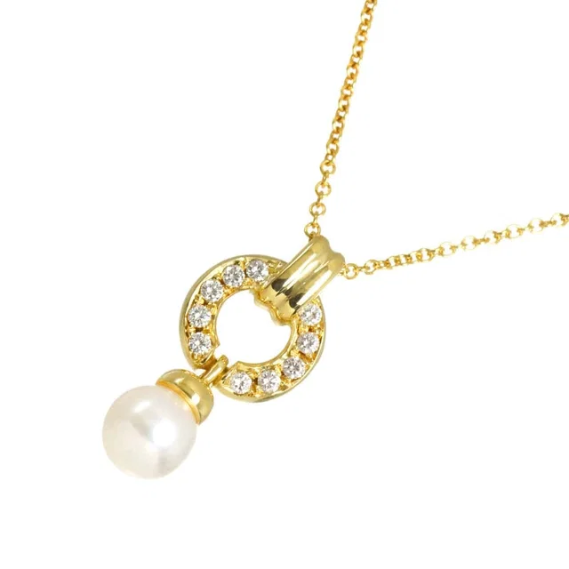 Tiffany & Co. Akoya pearl 6.3mm Diamond Necklace 18K YG 750 from Luxury Promise