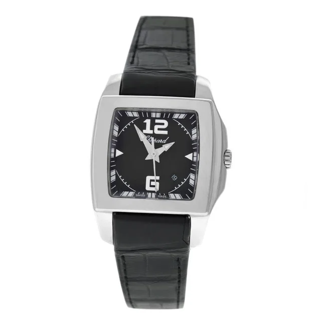 Chopard Two O Ten Quartz Black Dial Ladies Watch 8464 in silver|black|gray Crocodile from Jomashop.com
