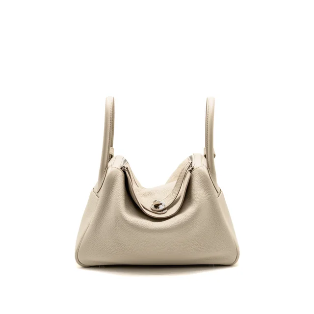Hermès Lindy 30 Clemence Craie SHW Stamp D in White Clemence leather from EMIER