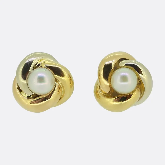 Cartier Vintage Pearl Trinity Earrings from The Vintage Jeweller