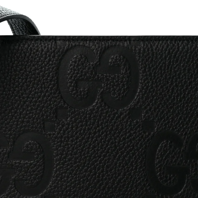 Gucci Monogram Jumbo GG Textured Dollar Calfskin Crossbody Bag Black in Black Calfskin from FASHIONPHILE, photo 7 of 9