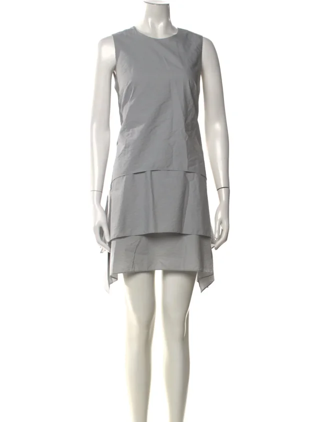 Brunello Cucinelli Crew Neck Mini Dress in gray from The RealReal