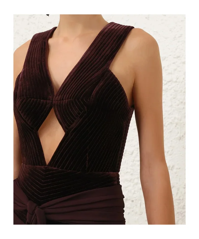 Zimmermann velvet-panelled ruched maxi dress, photo 8 of 8 from SENSER