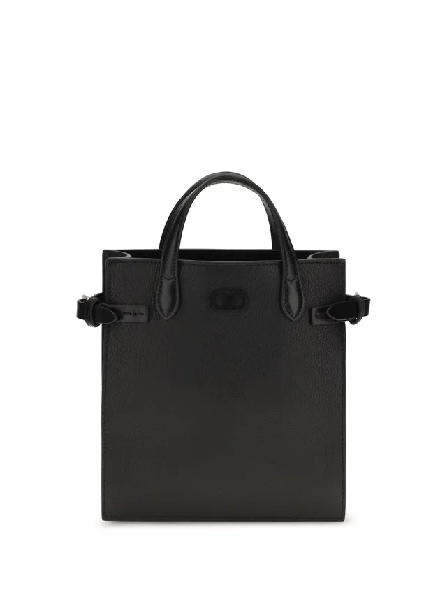 Valentino Garavani Antibes Shoulder Bag — Black Calf Leather Bos Taurus in Black Calfskin from HEWI