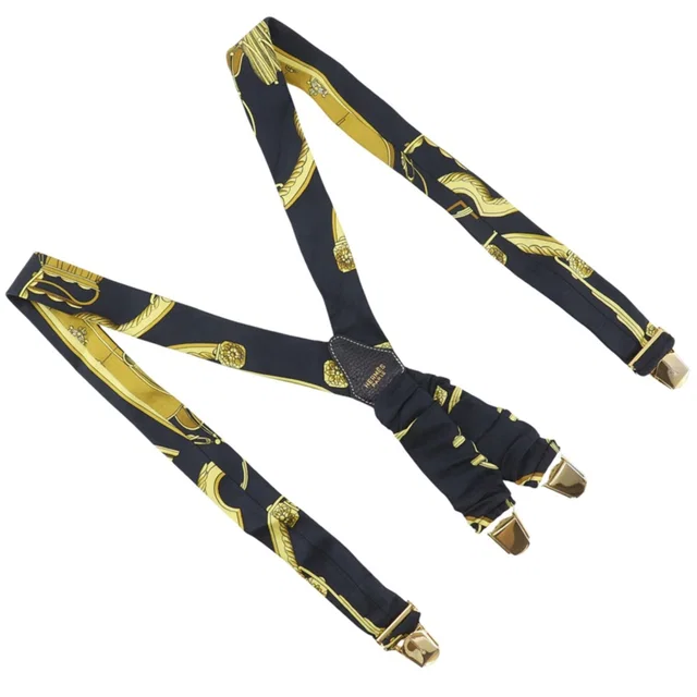 Hermès Black Braces in Black Silk from The Reluxe