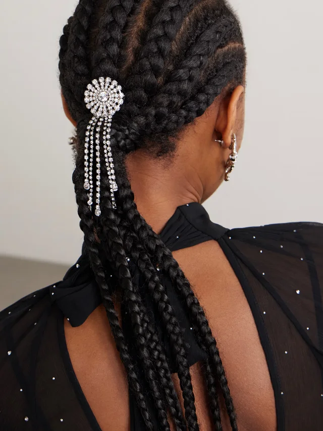 JENNIFER BEHR Zelina fringed rhodium-plated crystal hair clip, photo 2 of 2 from NET-A-PORTER (Canada)