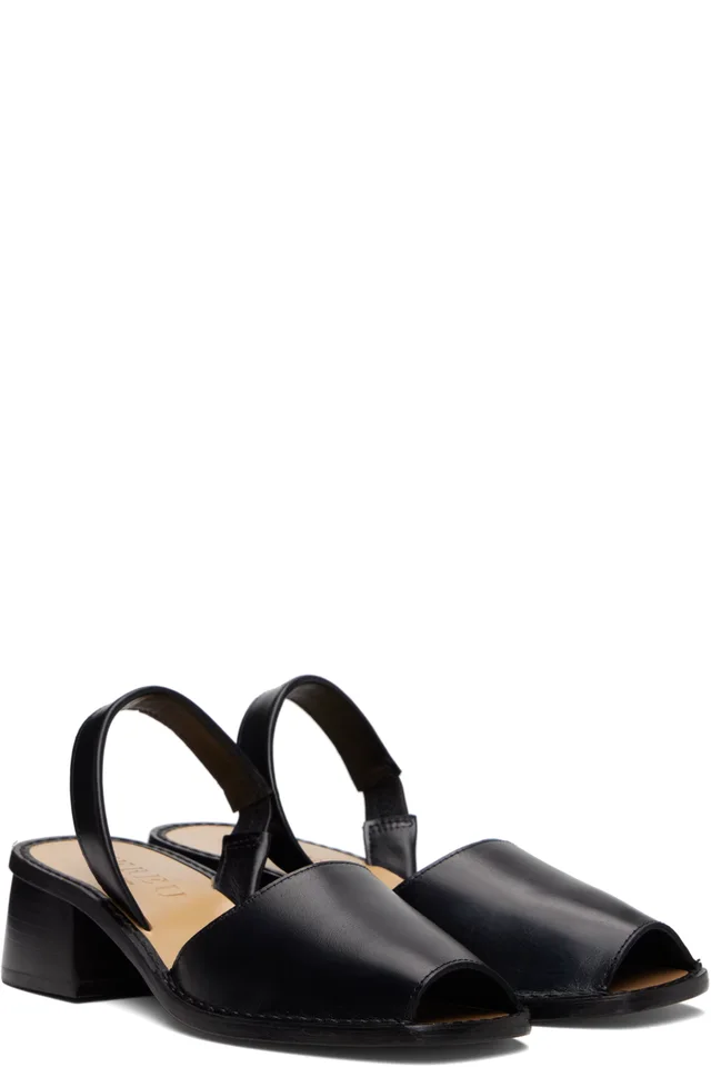 HEREU Black Altet Heeled Sandals, photo 4 of 5 from SSENSE