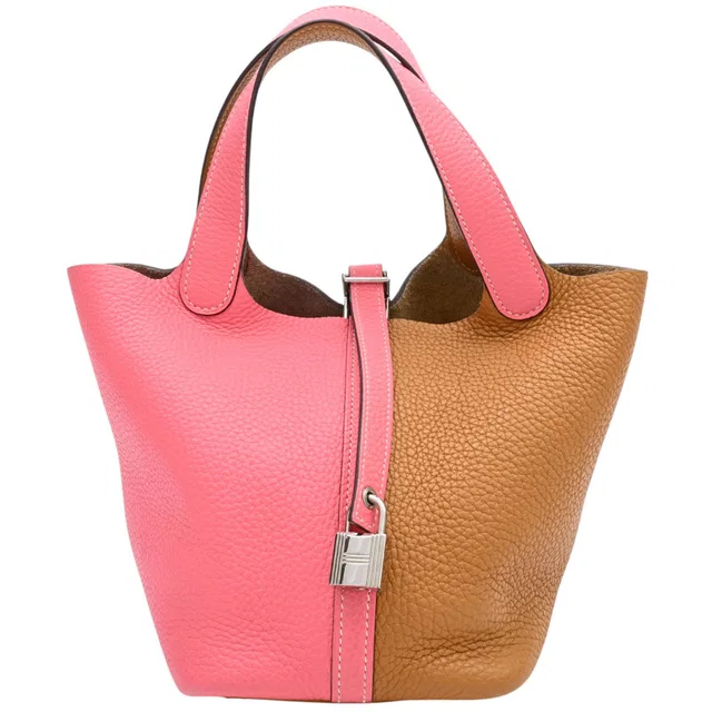 Hermès 2020 Picotin Lock Casaque PM in Rose Azalee/Sesame in Pink Clemence leather from VINTAGE QOO TOKYO