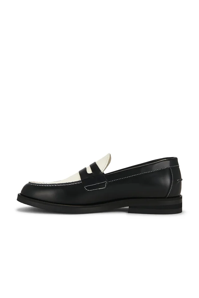 Duke + Dexter Wilde Clover Penny Loafer in Black & White, photo 5 of 5 from REVOLVE (Canada)