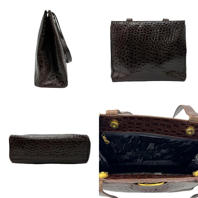 Ferragamo Shoulder Leather Brown Embossed Bag in brown|red Leather from Poshmark, photo 1 of 1