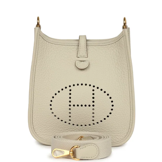 Hermès Evelyne TPM Beton Clemence Gold Hardware in Clemence leather from Madison Avenue Couture