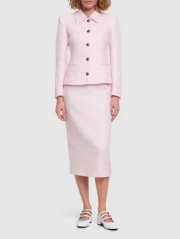 Alessandra Rich Short jacket with central buttoning in 87% Polyamide, 13% Polyester, photo 2 of 5 from LUISAVIAROMA