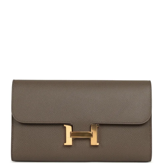 Hermès Constance Long Wallet Etain Epsom Gold Hardware from Madison Avenue Couture