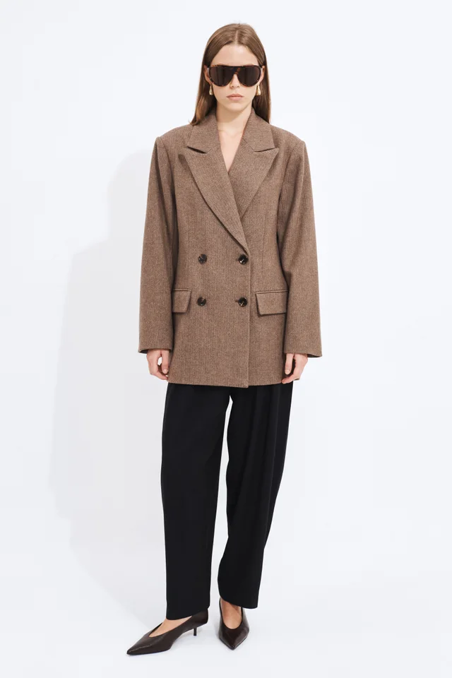 Aje Studio Millie Cropped Coat in Beige from Aje, photo 1 of 1