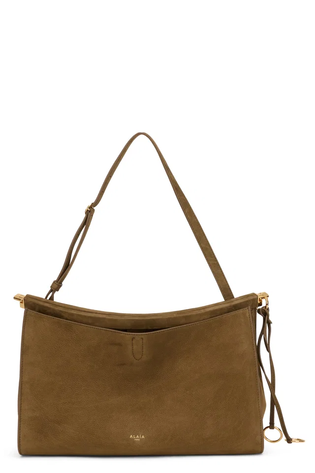 Alaïa Le Click Shoulder Bag — Brown Calfskin in Brown Calfskin from HEWI