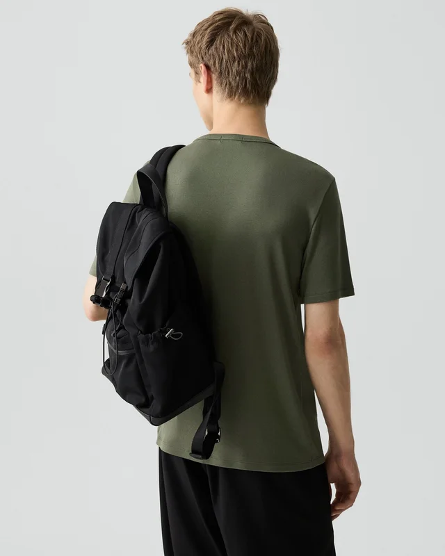 Theory Essential Tee in Anemone Modal Jersey in LIGHT IVY 67% Modal, 30% Polyester, 3% Spandex, photo 3 of 12 from Theory