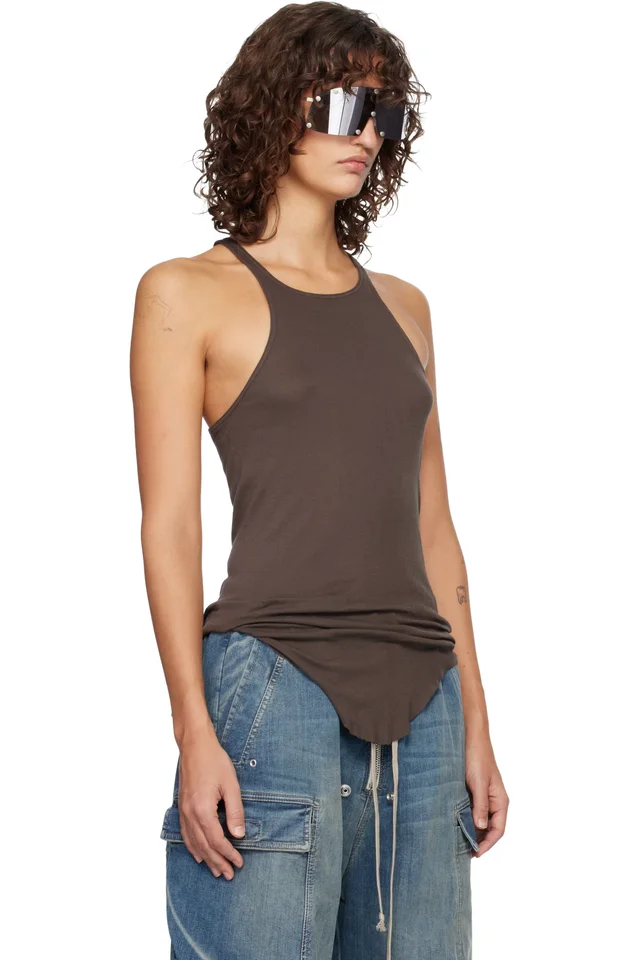Rick Owens DRKSHDW Gray Temple Racer Back Tank Top, photo 2 of 4 from SSENSE