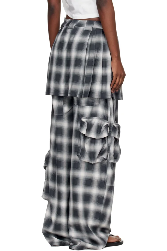 Collina Strada Gray Lightweight Flannel Lawn Skirt Cargo Pants, photo 3 of 4 from SSENSE