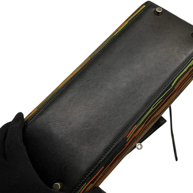 Hermès Kelly Sellier Black/Orange/Green Vibrato Gulliver Size 28 in Black from GALLERY RARE, photo 11 of 21