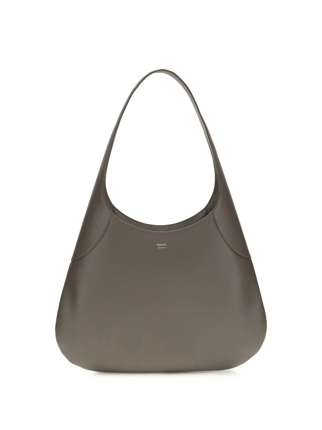 Khaite Joan Hobo Bag — Gray Calf Leather Bos Taurus in Grey Calfskin from HEWI