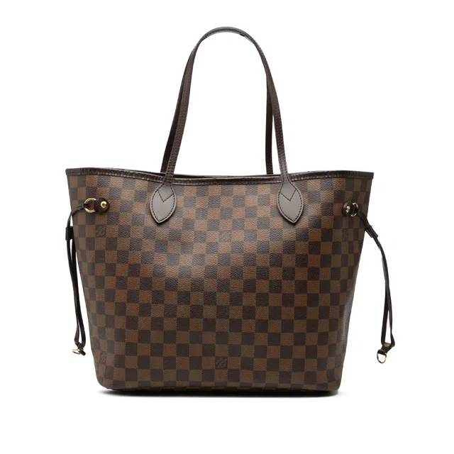 Brown Louis Vuitton Damier Ebene Neverfull MM Tote Bag in Brown Canvas from Designer Revival