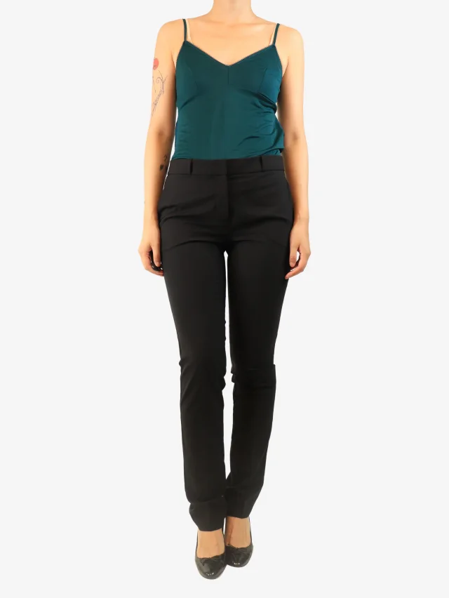 The Row Black cigarette trousers - size UK 10 in Black Wool from Sign of the Times, photo 2 of 3