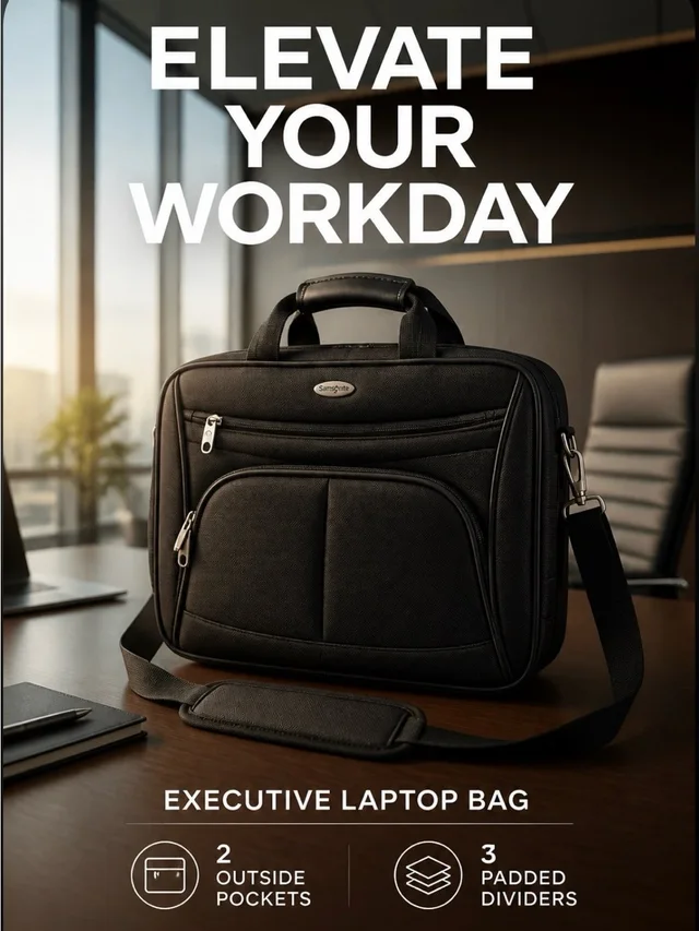 Samsonite Executive Laptop Briefcase With Shoulder Strap in black from Poshmark