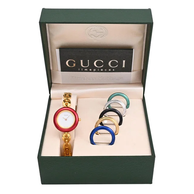 Gucci Change Bezel Watch 6 Colors 11/12.2 Quartz White in White from VINTAGE QOO TOKYO