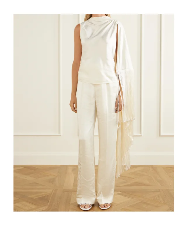 Self-Portrait Asymmetrical patchwork top with tassel trim, photo 2 of 5 from SENSER