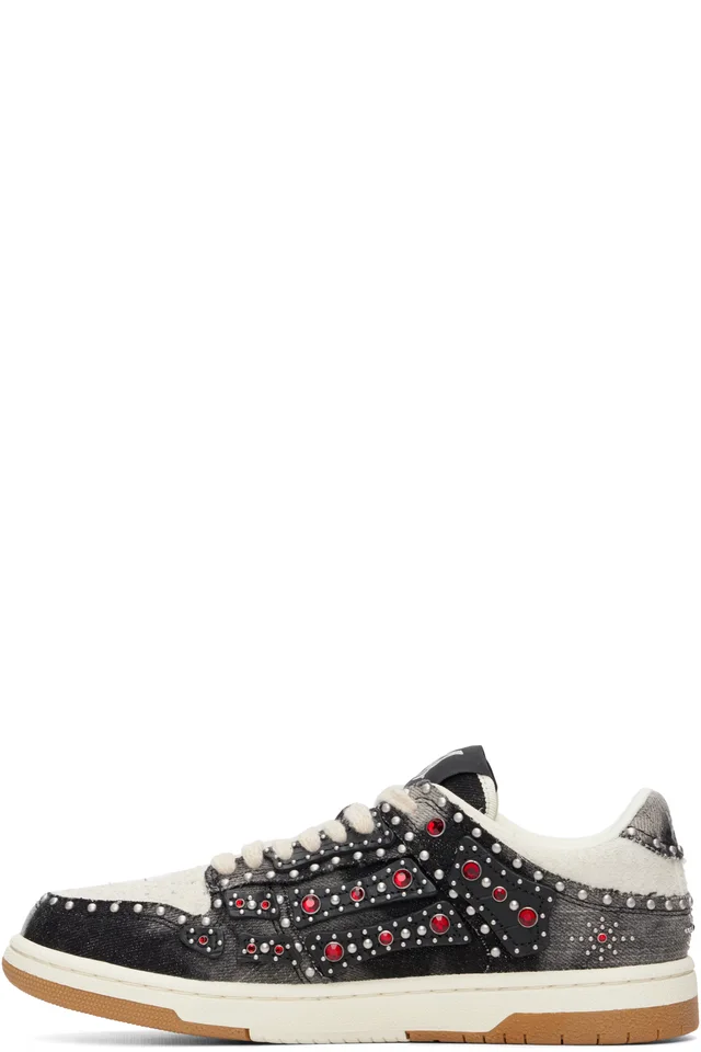 AMIRI Black Stud Skel Top Low Sneakers, photo 3 of 5 from SSENSE