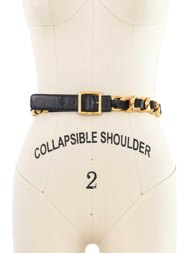 1995 Chanel Woven Chain Belt in Woven leather from Arcade Vintage