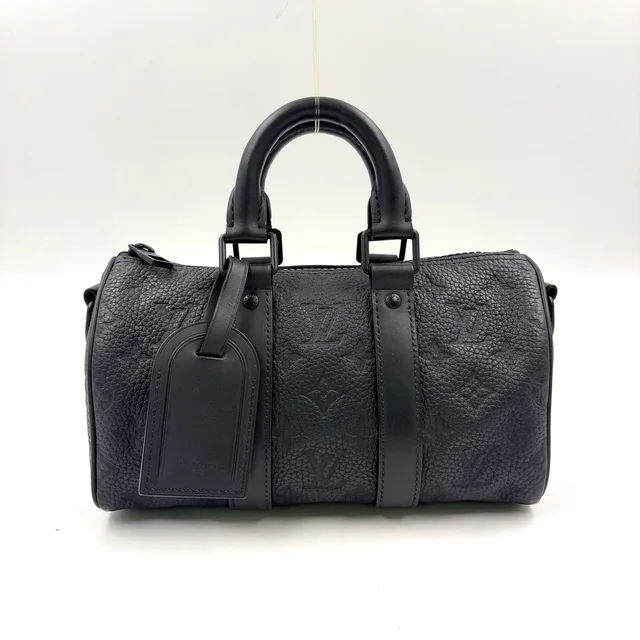 Louis Vuitton Keepall Bandouliere 25 Monogram Taurillon Leather Black Shoulder in Black Leather from The Reluxe
