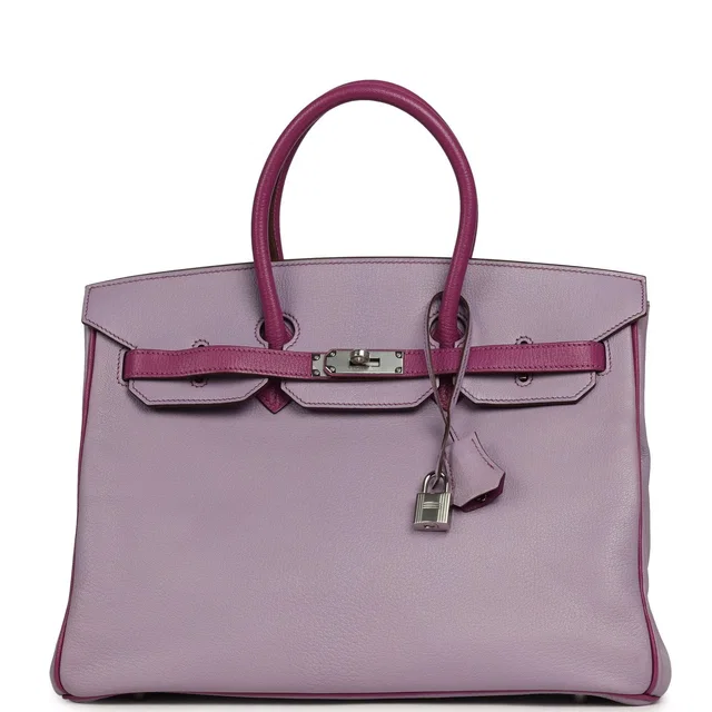 Hermès Special Order (HSS) Birkin 35 Lilac, Cyclamen Chevre Mysore Palladium Hardware in Purple Goatskin from Madison Avenue Couture